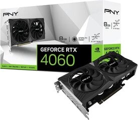 PNY GeForce RTX 4060 Verto Dual Fan (VCG40608DFXPB1) цена и информация | Видеокарты (GPU) | 220.lv