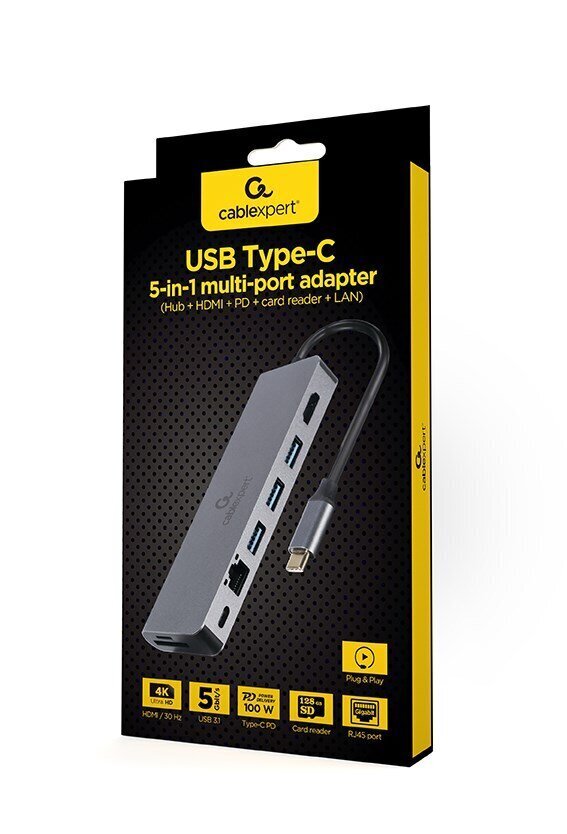 Gembird A-CM-COMBO5-05 USB-C cena un informācija | Adapteri un USB centrmezgli | 220.lv