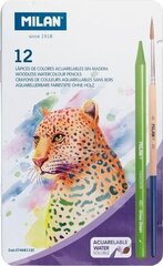 Цветные акварельные карандаши Milan, 12 шт цена и информация | Принадлежности для рисования, лепки | 220.lv