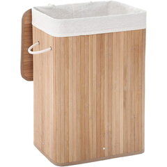 Корзина для белья, натуральный бамбук, металлический каркас, хлопковый мешок, 72 л цена и информация | Аксессуары для ванной комнаты | 220.lv