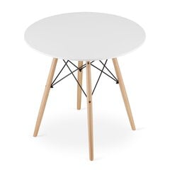 Круглый стол 80 см, белый цена и информация | Кухонные и обеденные столы | 220.lv