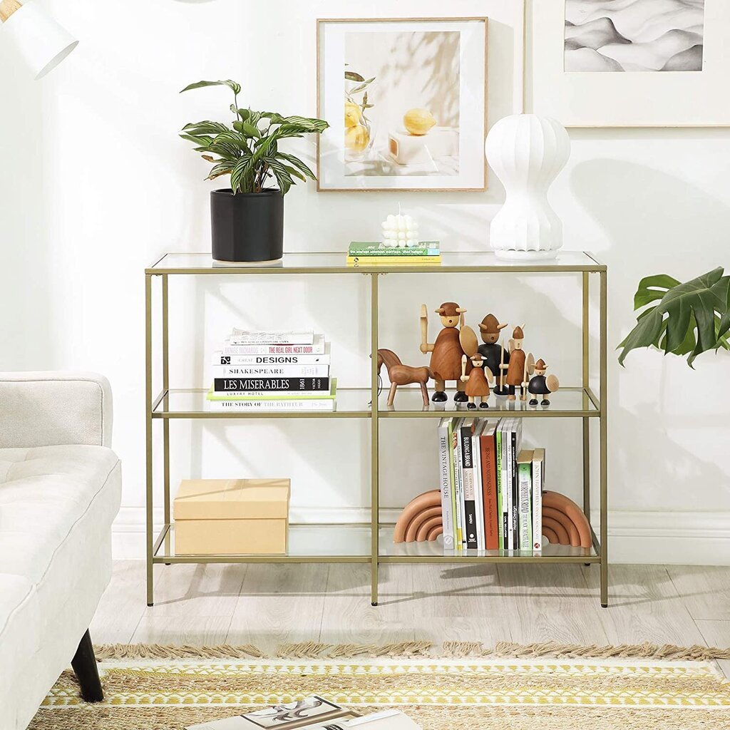 Dzīvojamās istabas konsole, zelta krāsā cena un informācija | Konsoles galdiņi | 220.lv