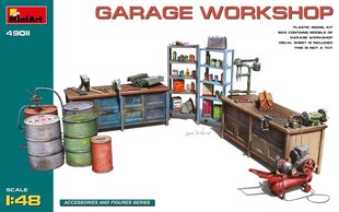 Līmējošais modelis MiniArt 49011 Garage Workshop 1/48 cena un informācija | Līmējamie modeļi | 220.lv