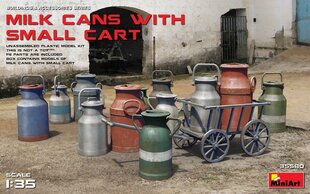 Līmējošais modelis MiniArt 35580 Milk Cans with Small Cart 1/35 cena un informācija | Līmējamie modeļi | 220.lv