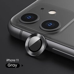 USAMS Camera Lens Glass iPhone 11 Pro metal ring szary|grey BH571JTT01 (US-BH571) цена и информация | Защитные пленки для телефонов | 220.lv