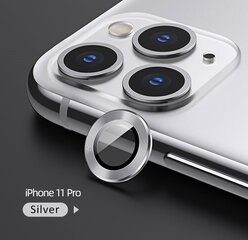 USAMS Camera Lens Glass iPhone 11 Pro metal ring srebrny|silver BH571JTT03 (US-BH571) цена и информация | Защитные пленки для телефонов | 220.lv