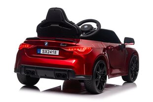 Vienvietīgs bērnu elektromobilis BMW M4, sarkans cena un informācija | Bērnu elektroauto | 220.lv