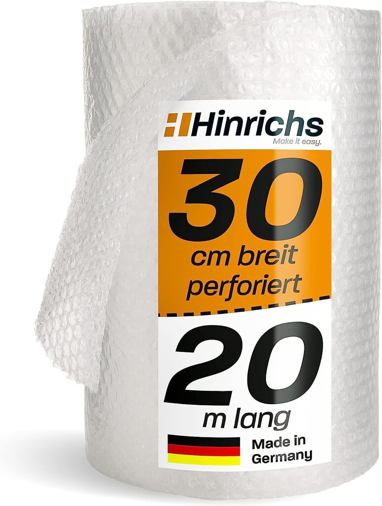 Hinrichs perforēta gaisa spilvena plēve 20m x 30 cm цена и информация | Dāvanu saiņošanas materiāli | 220.lv