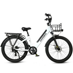 Elektriskais pilsētas velosipēds Samebike RS-A01 Fat Tire, 26", melns/balts цена и информация | Электровелосипеды | 220.lv