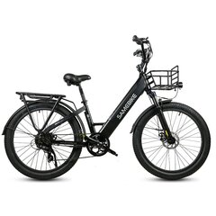 Elektriskais pilsētas velosipēds Samebike RS-A01 Fat Tire, 26", melns/balts цена и информация | Электровелосипеды | 220.lv