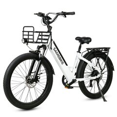 Elektriskais pilsētas velosipēds Samebike RS-A01 Fat Tire, 26", melns/balts цена и информация | Электровелосипеды | 220.lv