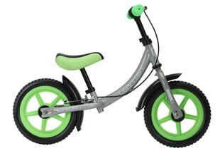 трехколесный балансировочный велосипед powermat, зеленый цена и информация | Балансировочные велосипеды | 220.lv