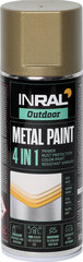 INRAL METAL PAINT 4in1, Zelta, matēta, 400ml metāla pretkorozijas. krāsu cena un informācija | Krāsas | 220.lv