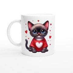 Krūze - melns kaķis T-kreklā ar sirsniņu cena un informācija | Oriģinālas krūzes | 220.lv