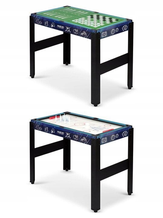 Daudzfunkcionāls spēļu galds 12in1, 106x59x90 cm, melns cena un informācija | Citi spēļu galdi | 220.lv