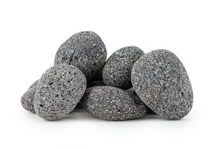 Melni lavas oļi 7-9 cm 1 kg cena un informācija | Akvārija augi, dekori | 220.lv