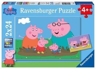 Пазл Ravensburger 2х24 шт Свинка Пеппа цена и информация | Пазлы | 220.lv