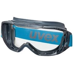 Защитные очки Uvex Megasonic, прозрачные сферические линзы, покрытие Suravision Excellence (против запотевания внутри, против царапин снаружи), антрацит/синий цена и информация | Защита головы | 220.lv