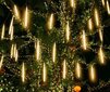 LED vītnes, spuldzes meteoru lietus (silti balts, 8 meteoru kociņi) цена и информация | Ziemassvētku lampiņas, LED virtenes | 220.lv