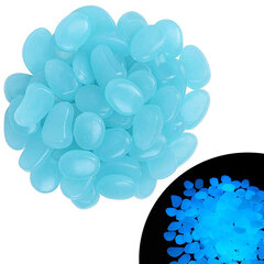 Флуоресцентные камни 100 шт., Синие цена и информация | Декоры для сада | 220.lv