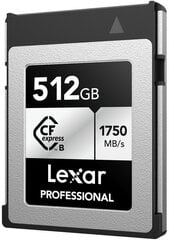 Lexar memory card CFexpress 512GB Professional Type B Silver цена и информация | Карты памяти для фотоаппаратов | 220.lv