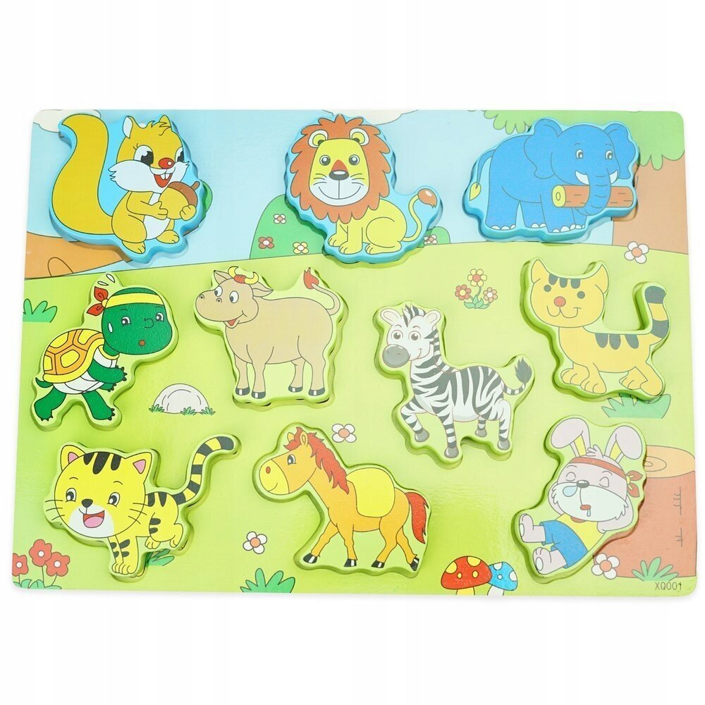 Bērnu koka puzle Dzīvnieki cena un informācija | Puzles, 3D puzles | 220.lv