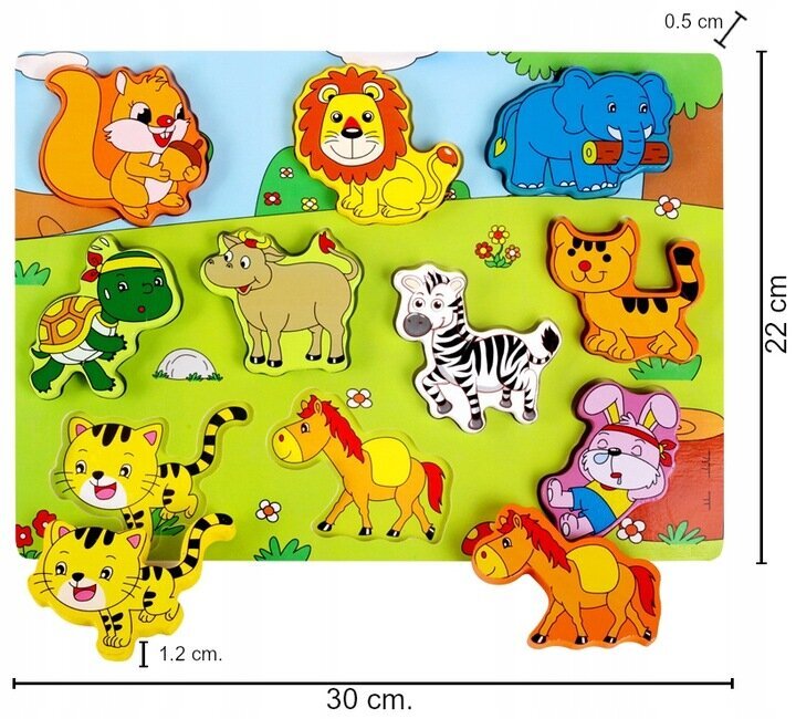 Bērnu koka puzle Dzīvnieki cena un informācija | Puzles, 3D puzles | 220.lv