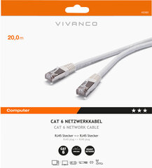 Vivanco tīkla kabelis CAT 6 20 m 45382 цена и информация | Кабели и провода | 220.lv