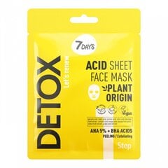 Lokšņu sejas maska ​​7 Days Detox, 25 g cena un informācija | Sejas maskas, acu maskas | 220.lv