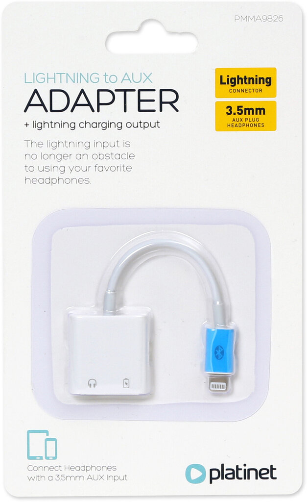 Platinet adapteris Lightning — 3,5 mm + Lightning 45646 cena un informācija | Adapteri un USB centrmezgli | 220.lv