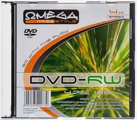 Omega Freestyle DVD-RW 4,7GB 4x slim cena un informācija | Vinila plates, CD, DVD | 220.lv