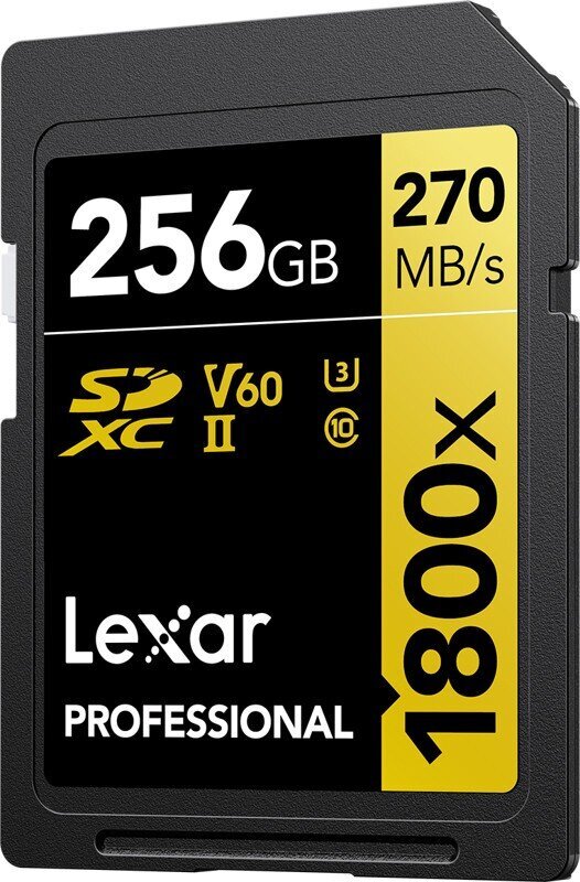 Lexar atmiņas karte SDXC 256GB Professional 1800x UHS-II U3 V60 cena un informācija | Atmiņas kartes fotokamerām | 220.lv