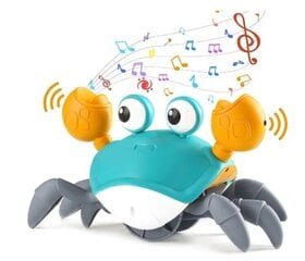 Интерактивный бегающий крабик Happy Crab, синий цена и информация | Игрушки для малышей | 220.lv