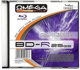 Omega Freestyle BD-R drukājams 25 GB 6x plāns cena un informācija | Vinila plates, CD, DVD | 220.lv