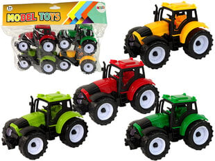 Rotaļu traktoru komplekts Lean Toys, 4 gab. cena un informācija | Rotaļlietas zēniem | 220.lv