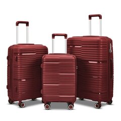 Комплект чемоданов, 3 шт, красный цена и информация | Чемоданы, дорожные сумки | 220.lv