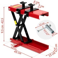 MP1 motociklu pacēlājs melnā un sarkanā krāsā цена и информация | Мото принадлежности | 220.lv