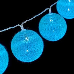LED bumbu vītne Ø 6 cm Tirkīzs (2 m) cena un informācija | Ziemassvētku lampiņas, LED virtenes | 220.lv