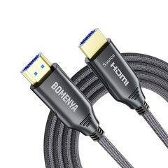 Высокоскоростной HDMI кабель BOMENYA, 8K, 20M, 48Gbps, серый цена и информация | Кабели и провода | 220.lv