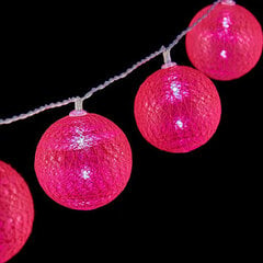 LED bumbu vītne Ø 6 cm Tumši rozā (2 m) cena un informācija | Ziemassvētku lampiņas, LED virtenes | 220.lv