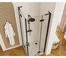 REA HUGO DOUBLE dušas kabīne melna 80x80 cena un informācija | Dušas kabīnes | 220.lv
