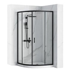 REA LOOK melna dušas kabīne 90x90 цена и информация | Душевые кабины | 220.lv