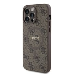 Guess PU Leather 4G Colored Ring MagSafe Case for iPhone 14 Pro Max Brown цена и информация | Чехлы для телефонов | 220.lv