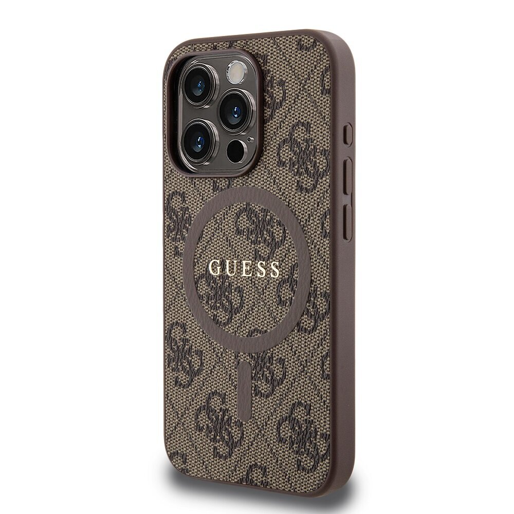 Guess PU Leather 4G iPhone 15 Pro Max цена и информация | Telefonu vāciņi, maciņi | 220.lv