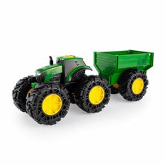 Rotaļu traktors ar piekabi un skaņas/gaismas efektiem John Deere цена и информация | Конструктор автомобилей игрушки для мальчиков | 220.lv