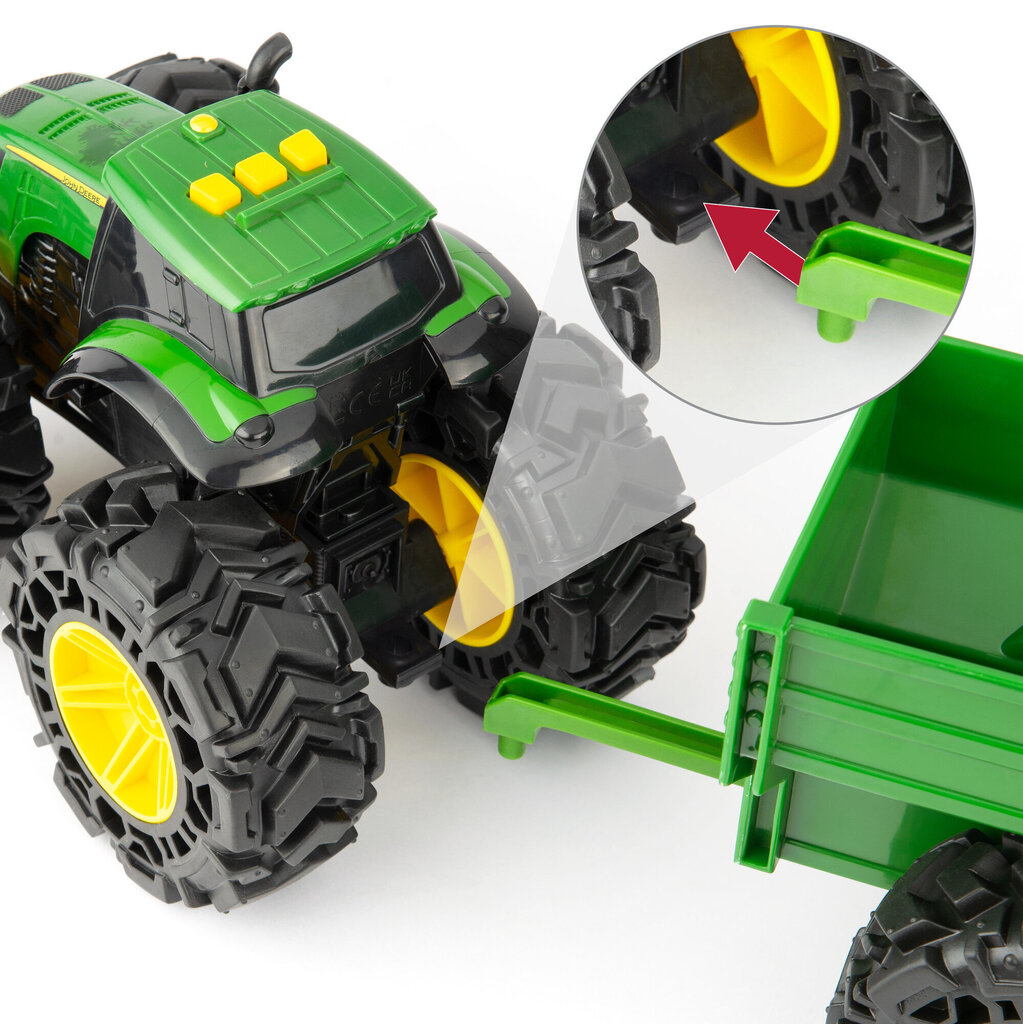 Rotaļu traktors ar piekabi un skaņas/gaismas efektiem John Deere цена и информация | Rotaļlietas zēniem | 220.lv