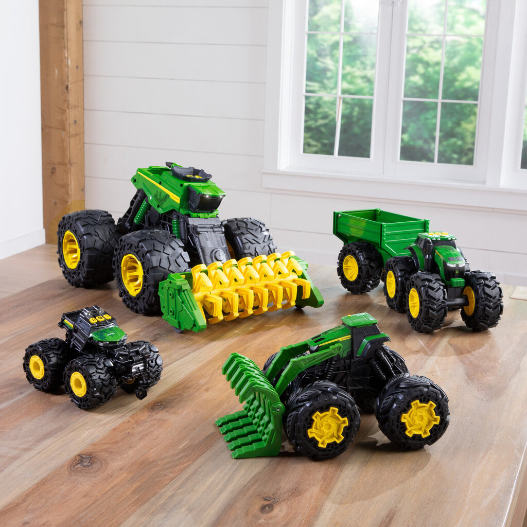 Rotaļu traktors ar piekabi un skaņas/gaismas efektiem John Deere цена и информация | Rotaļlietas zēniem | 220.lv