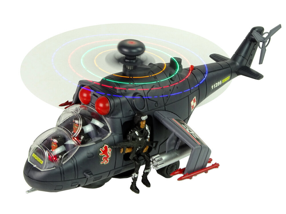 Interaktīvs rotaļu helikopters Lean Toys Helicopter Giant Wings Lights Sound Rotates cena un informācija | Rotaļlietas zēniem | 220.lv
