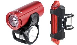 Velosipēdu lukturu komplekts ProX Pictor CREE 350Lm + 10Lm USB, sarkans cena un informācija | Velo lukturi un atstarotāji | 220.lv