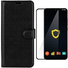 Ādas futrālis, galaxy a02s, melns cena un informācija | Telefonu vāciņi, maciņi | 220.lv